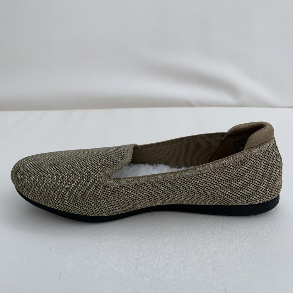 Clarks Cloudstepper Gold Flats Loafers Slippers Fur Lined Sz 10 - Picture 5 of 9